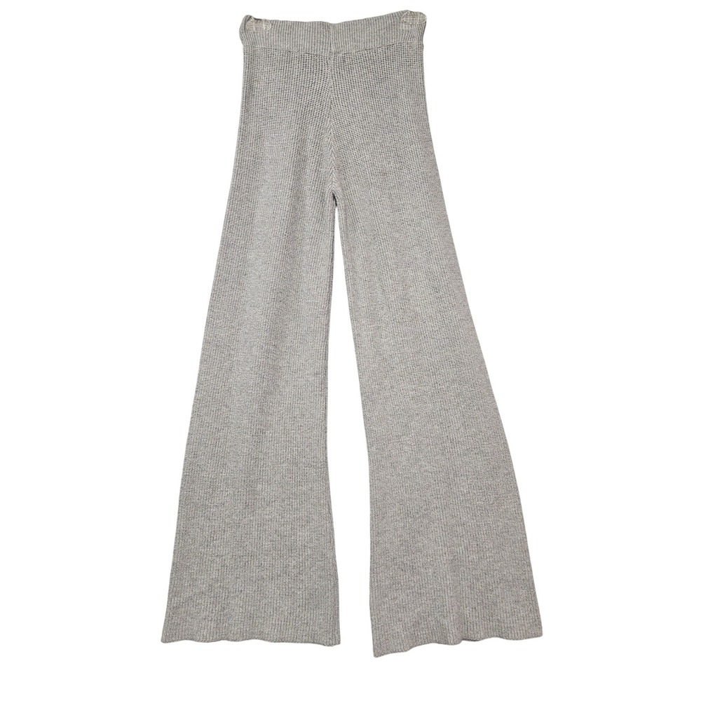 Sincerely Jules Heather Gray Ribbed Knit Wide Leg Lounge Pants Womens Medium